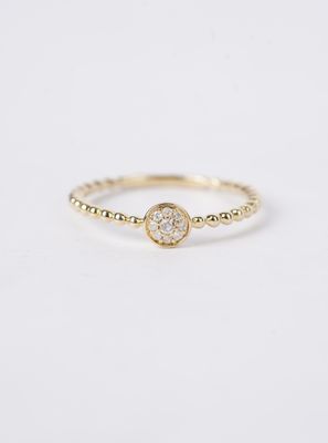 14KY 1.4g .07ctw Pave Diamond Fashion Ring (size 7)