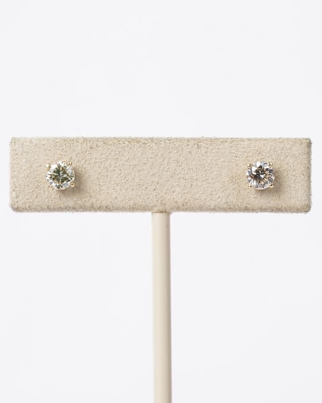 14KY .75ctw L-M/SI1 Round Diamond Stud Earrings