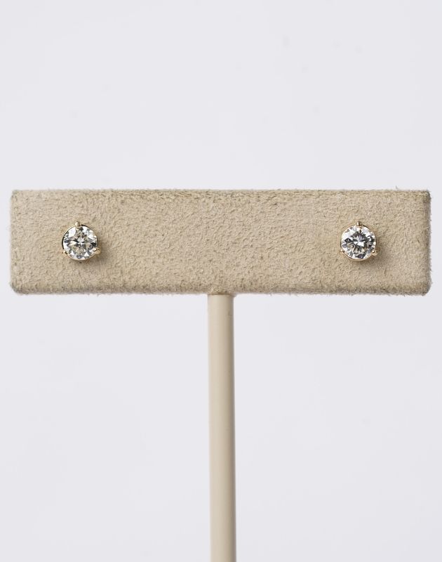 DETX- 14KY .49ctw F-G/SI1-SI2 Round Diamond Stud Earrings