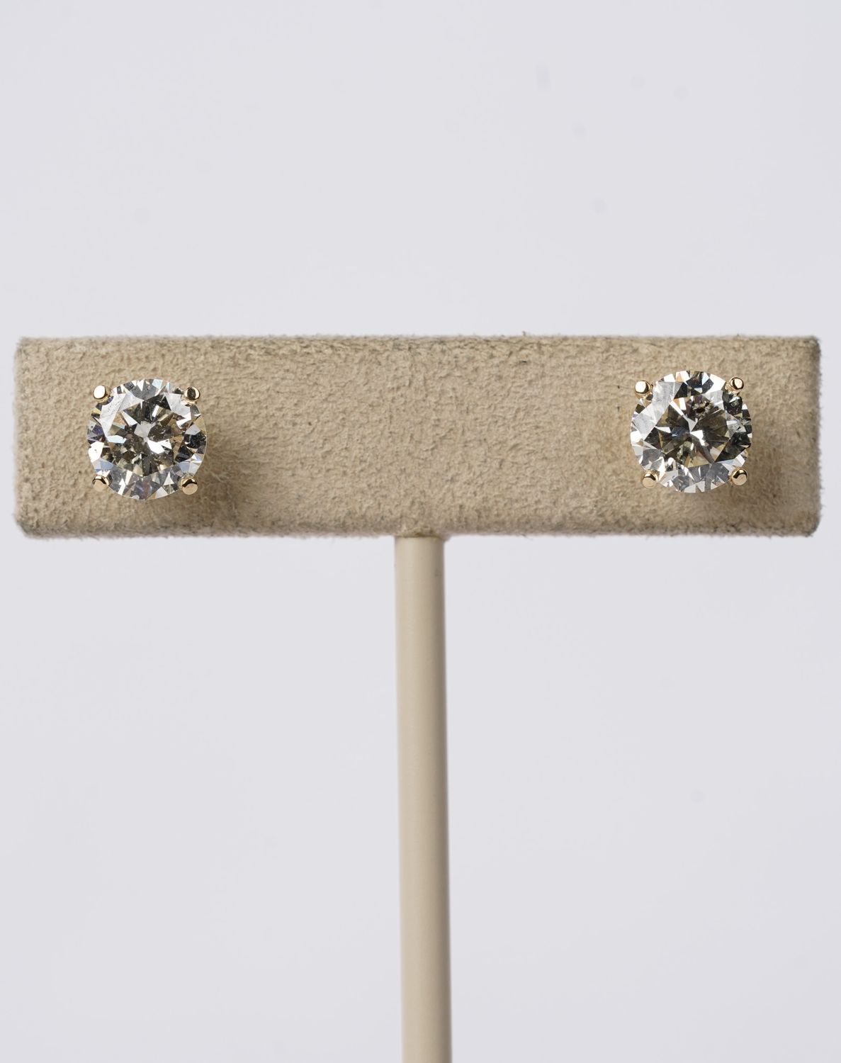 14KY 2.88ctw J-K/SI2-I1 Round Diamond Stud Earrings