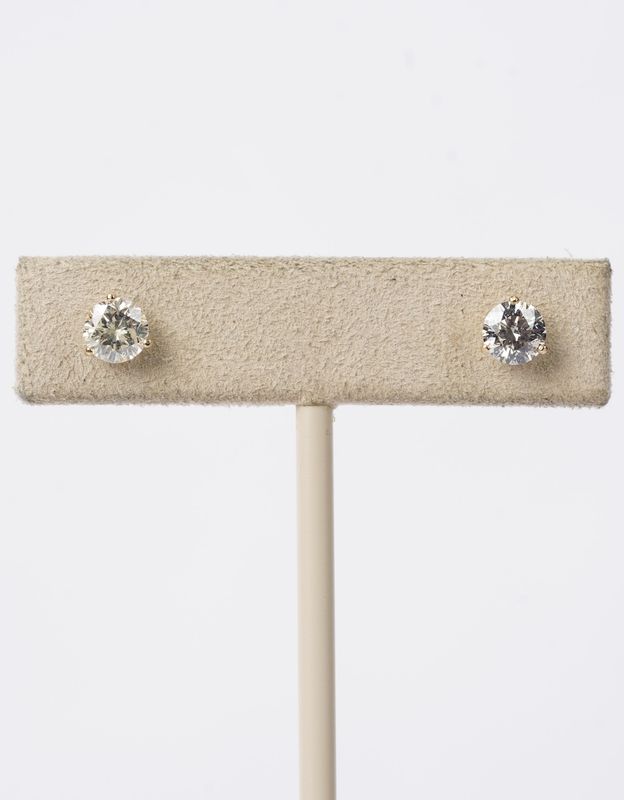14KY 1.11ctw J-K/SI1-SI2 Round Diamond Stud Earrings
