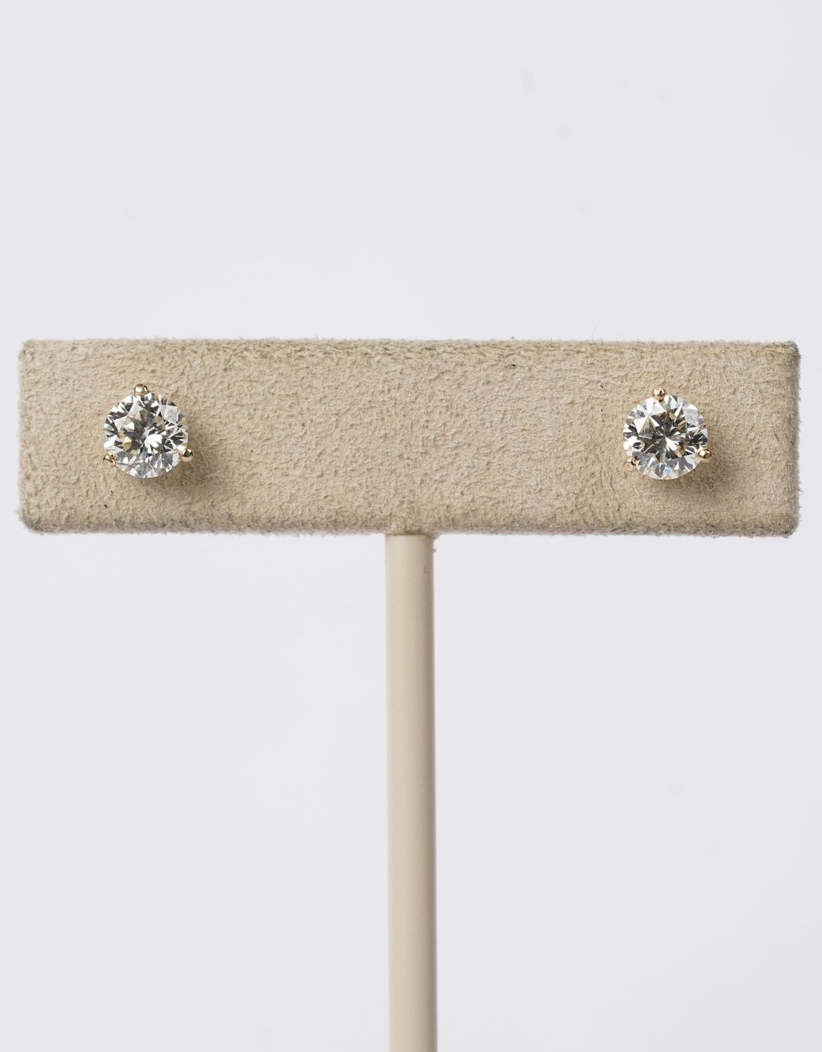 14KY 1.13ctw J-K/VS2 Round Diamond Stud Earrings