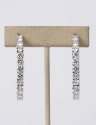 BLTT- 14KW 11.03g 10.10ctw Diamond Inside/Out Hoop Earrings