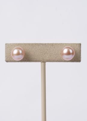 14KY 9mm Pink Pearl Stud Earrings