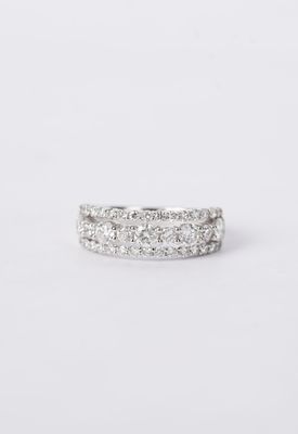 18KW 5.95g 1.44ctw Diamond Fashion Ring (size 6.5)
