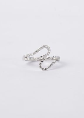 14KW 2.77g .20ctw Diamond Fashion Crossover Ring (size 6.5)
