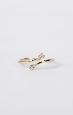 14KY 2.00g .13ctw Diamond Fashion Crossover Ring (size 6.5)