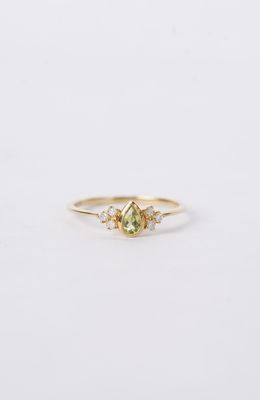 10KY 1.05g .25ctw Peridot &amp; Diamond Fashion Ring (size 7)