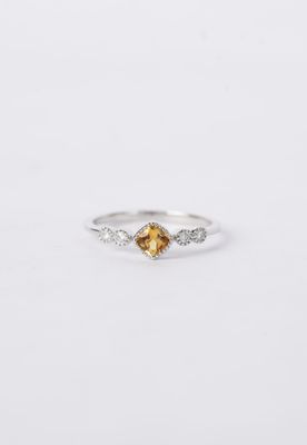 10KW 1.42g .40ctw Citrine &amp; Diamond Fashion Ring (size 7)