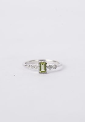 VRT- 10KW 1.76g .30ctw Peridot &amp; Diamond Fashion Ring (size 7)