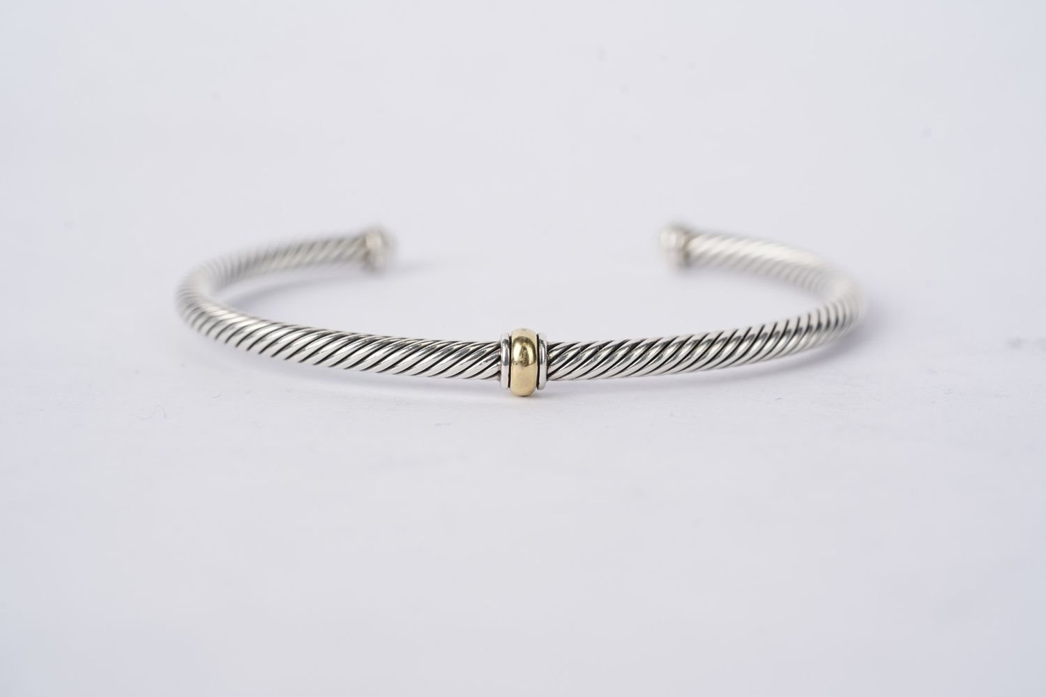 Silver/18KY David Yurman Cable Collection Bracelet