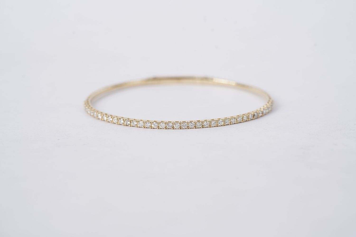 LETX- 14KY 5.49g 1.00ctw Diamond Flex Bangle Bracelet