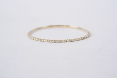 LETX- 14KY 5.49g 1.00ctw Diamond Flex Bangle Bracelet