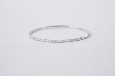 LNTX- 14KW 5.21g .85ctw Diamond Flex Bangle Bracelet