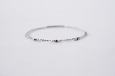 LATX- 14KW 5.21g .45ctw Sapphire &amp; Diamond Flex Bangle Bracelet