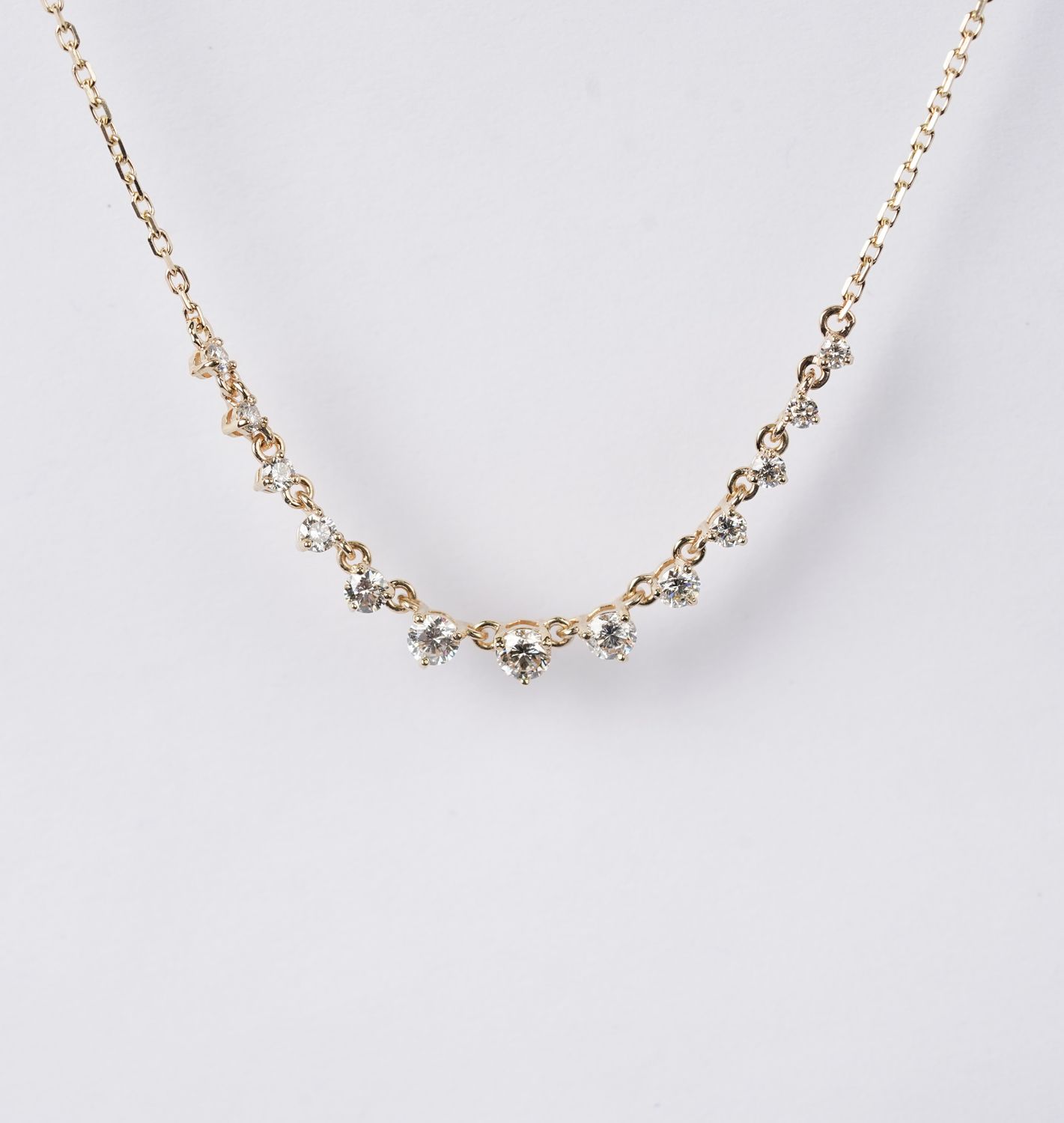 14KY 3.43g .75ctw Diamond Fashion Necklace 16-18"