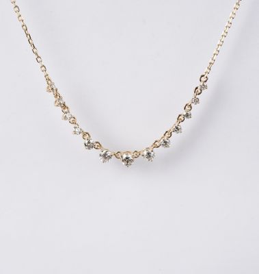 14KY 3.43g .75ctw Diamond Fashion Necklace 16-18"