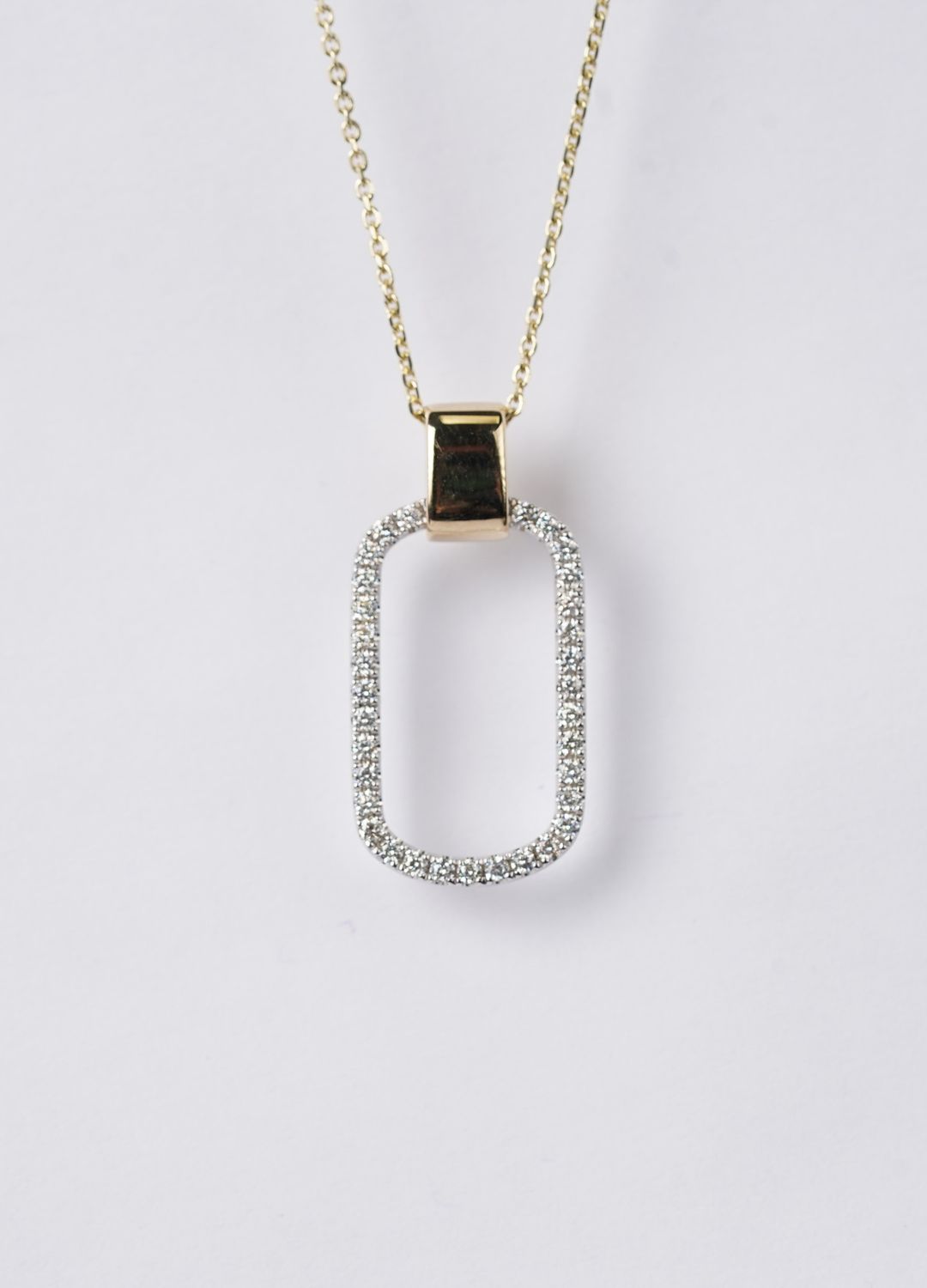 ITTX- 14KY/Plat 5.00g .35ctw Diamond Geometric Fashion Necklace 16-18"