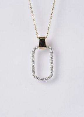 ITTX- 14KY/Plat 5.00g .35ctw Diamond Geometric Fashion Necklace 16-18"