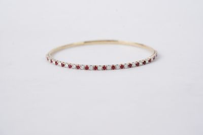 VNTT- 14KWY 6.87g 1.63ctw Ruby &amp; Diamond Flex Bangle Bracelet