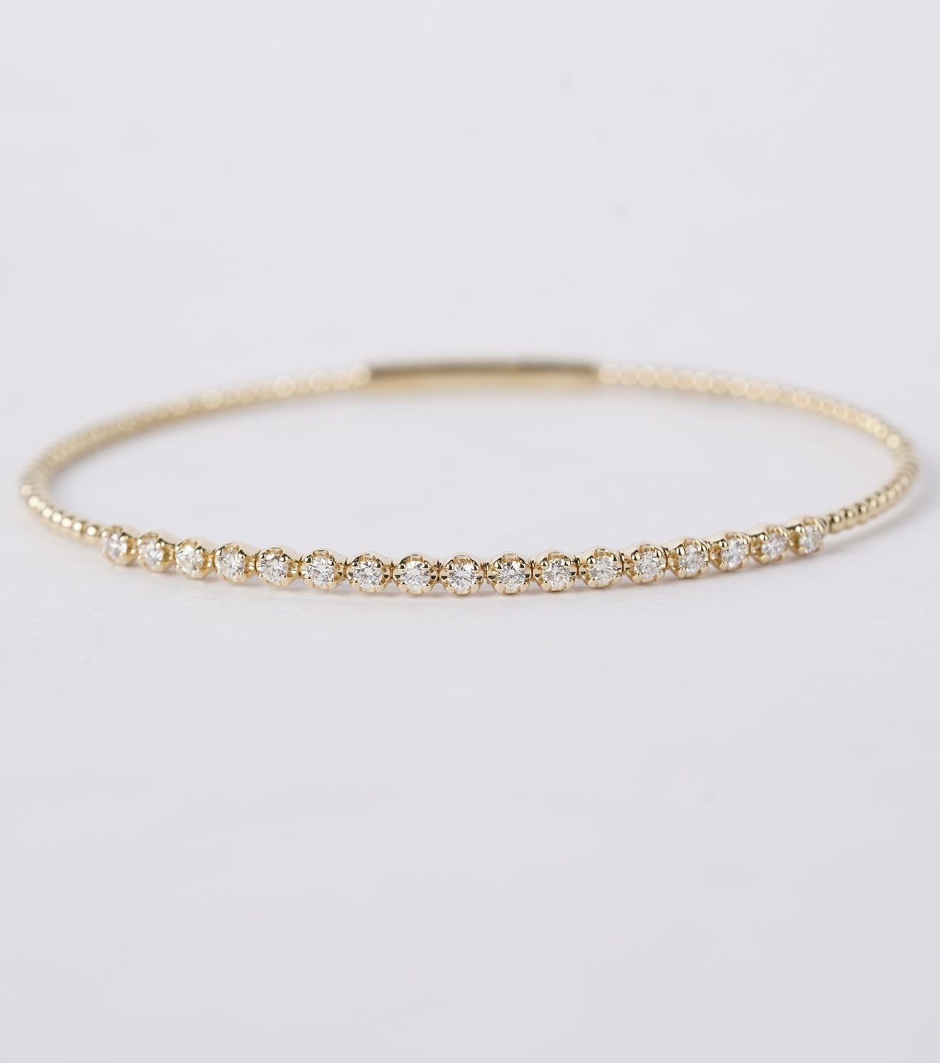 IETX- 14KY 5.23g .50ctw Diamond Flex Bangle Bracelet