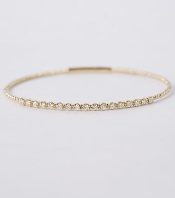 IETX- 14KY 5.23g .50ctw Diamond Flex Bangle Bracelet