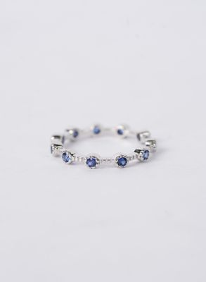 VRT- 18KW 1.9g .35ctw Sapphire Sonia B Stackable Rings (size 6)