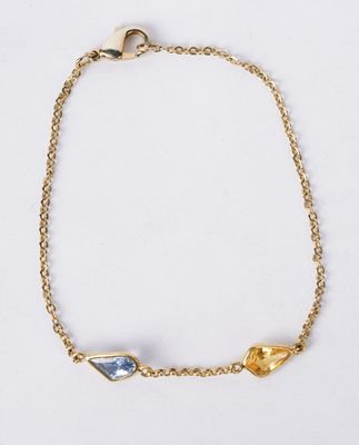 NETX- 14KY 2.24g 2.00ctw Sapphire Bezel Station Bracelet 8"