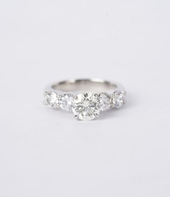 AITT- Platinum 10.39g 3.14ctw (1.64ctr) J/SI2 GIA Round Diamond Engagement Ring (size 6.75)