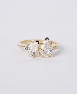 VTPT- 14KY 4.56g 1.75ctw D-F/VVS2 Lab Grown Diamond Toi Et Moi Ring (size 7)