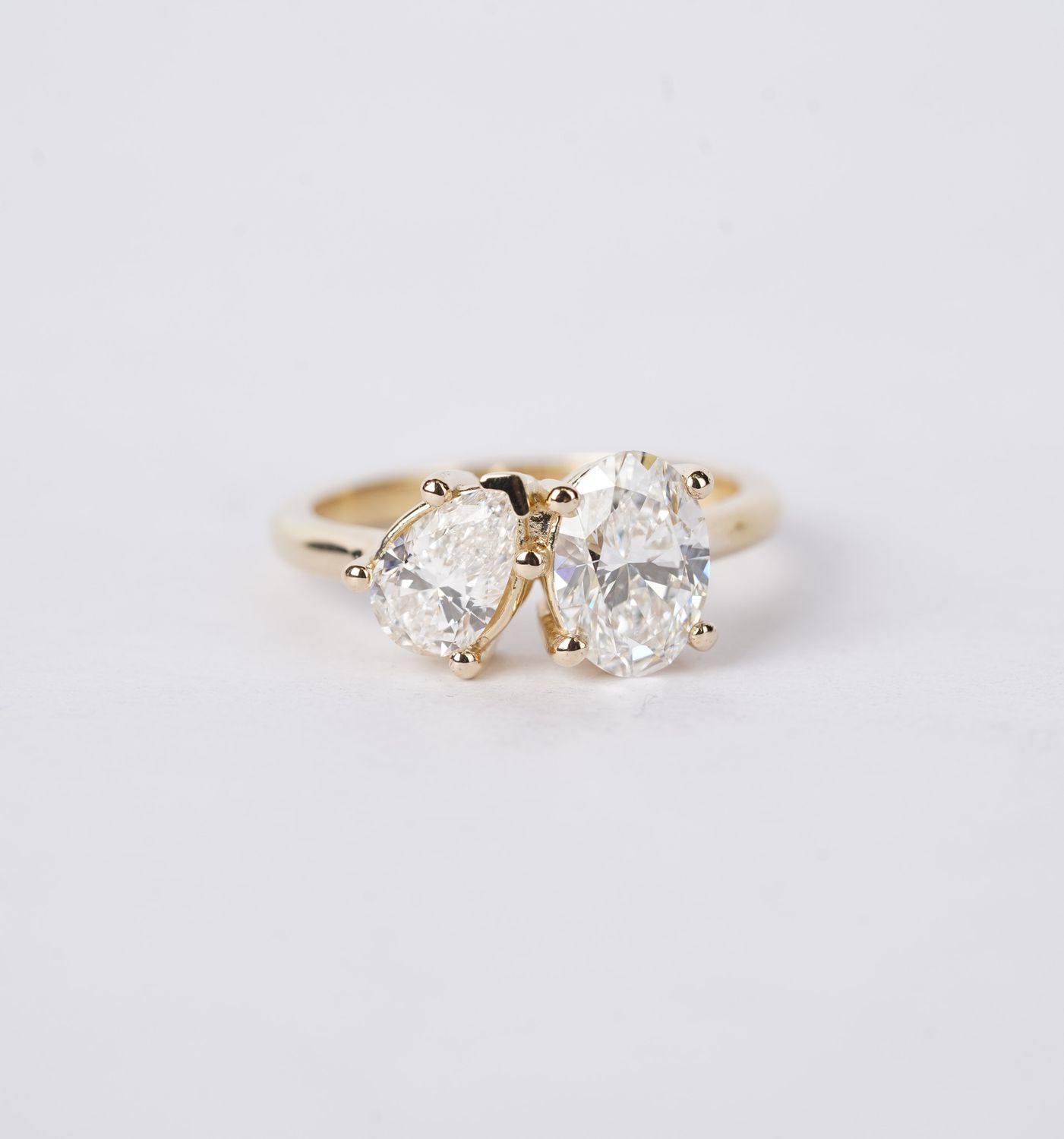 VTPT- 14KY 4.67g 2.23ctw E/VVS2-VS1 Lab Grown Diamond Toi Et Moi Ring (size 7)