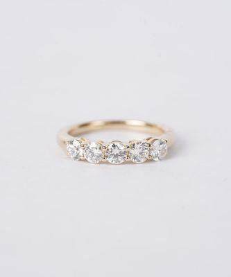 VBET- 14KY 3.50g 1.04ctw G-H/VS2-SI1 Round Diamond 5-Stone Band (size 6.5) VBET- 14KY 3.50g 1.04ctw G-H/VS2-SI1 Round Diamond 5-Stone Band (size 6.5)