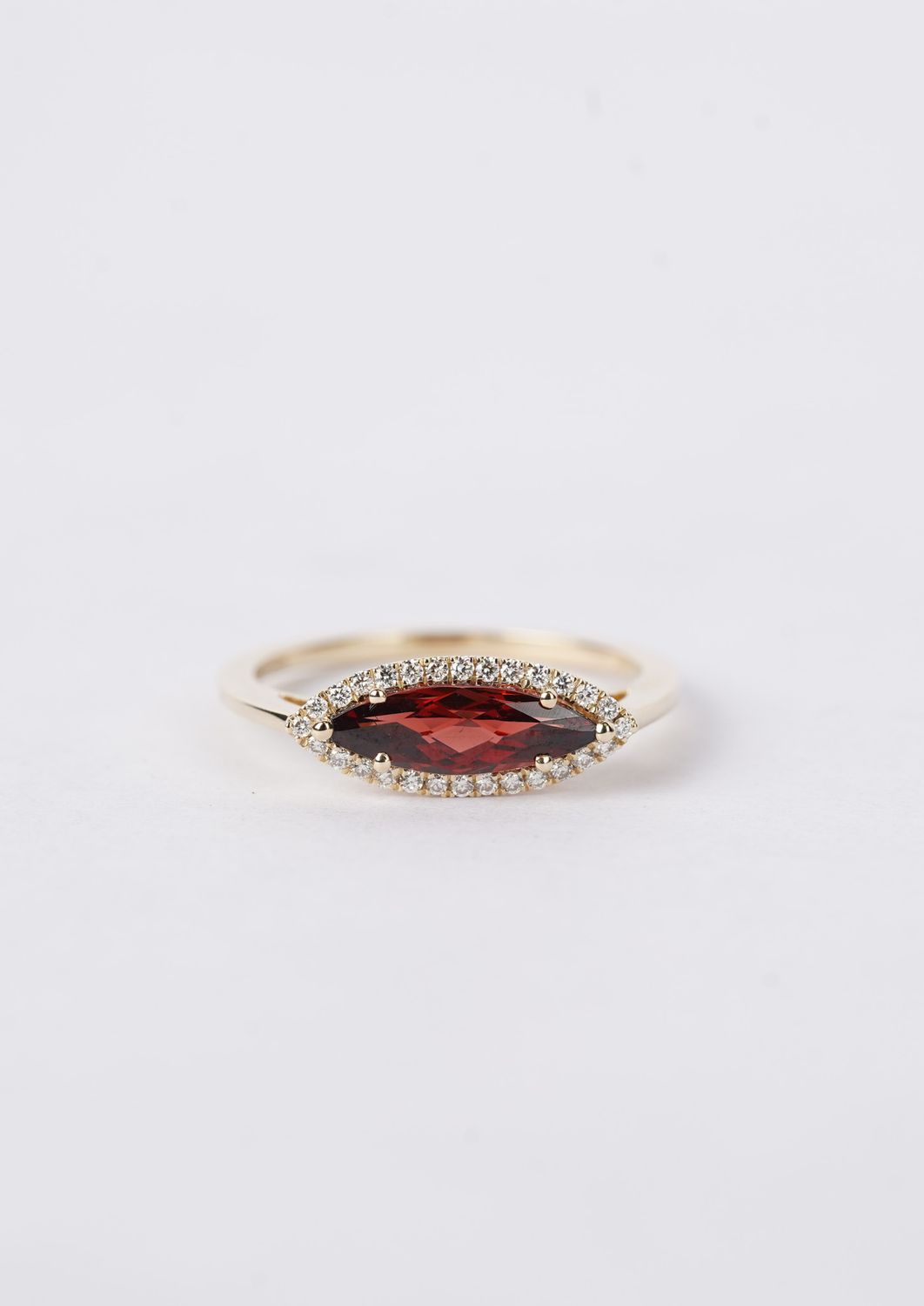 RVTX- 14KY 2.00g 1.36ctw (1.24ctr) Garnet &amp; Diamond Halo Fashion Ring (size 6.5)