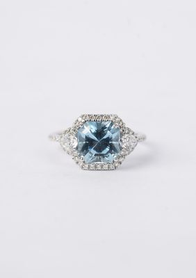 AVTT- 14KW 3.31g 4.06ctw (2.82ctr) GAL Aquamarine & Diamond Halo Fashion Ring (size 6.5) AVTT- 14KW 3.31g 4.06ctw (2.82ctr) GAL Aquamarine & Diamond Halo Fashion Ring (size 6.5)
