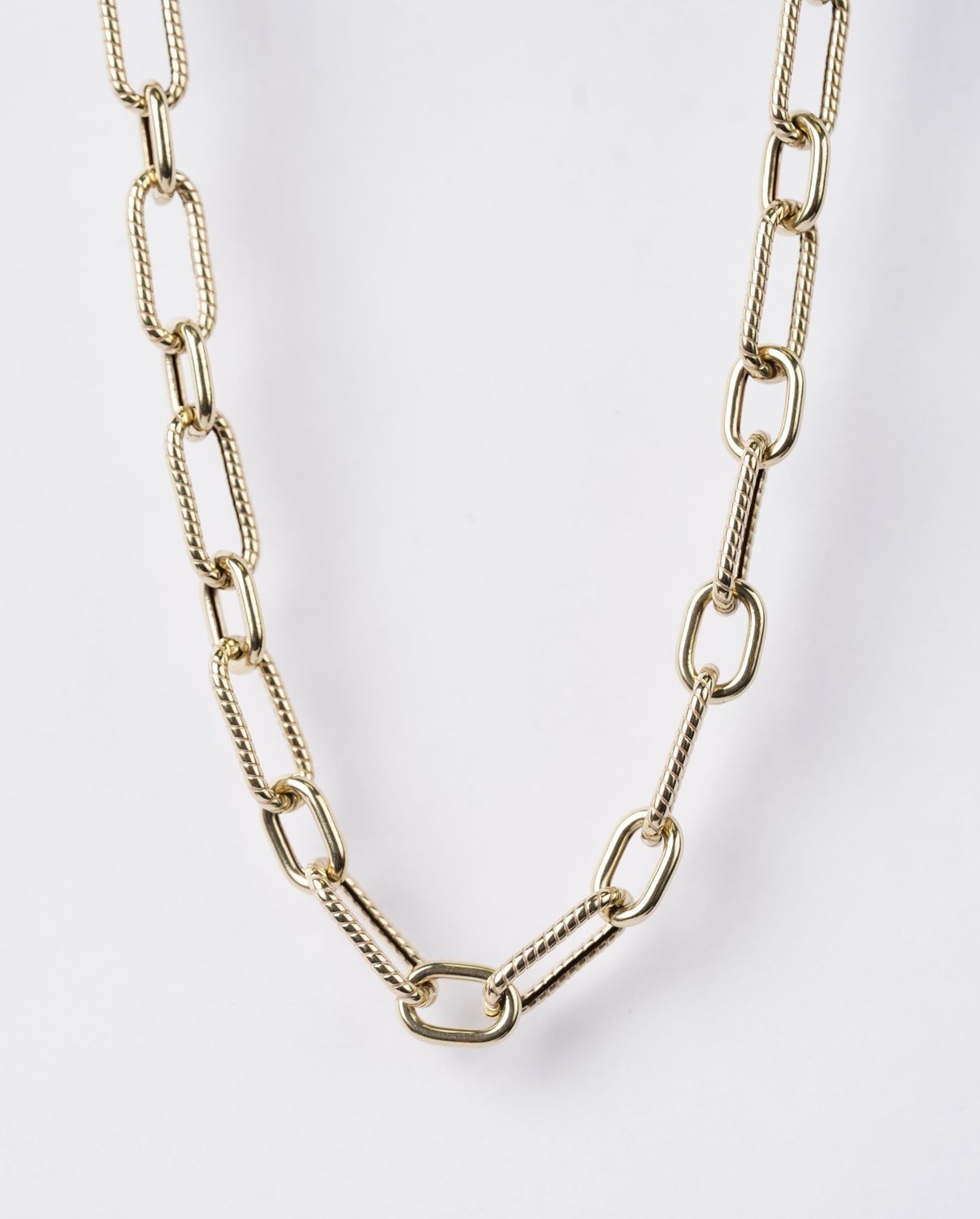 Fancy Cable Link Chain in 14k Yellow Gold | 6mm|  20"