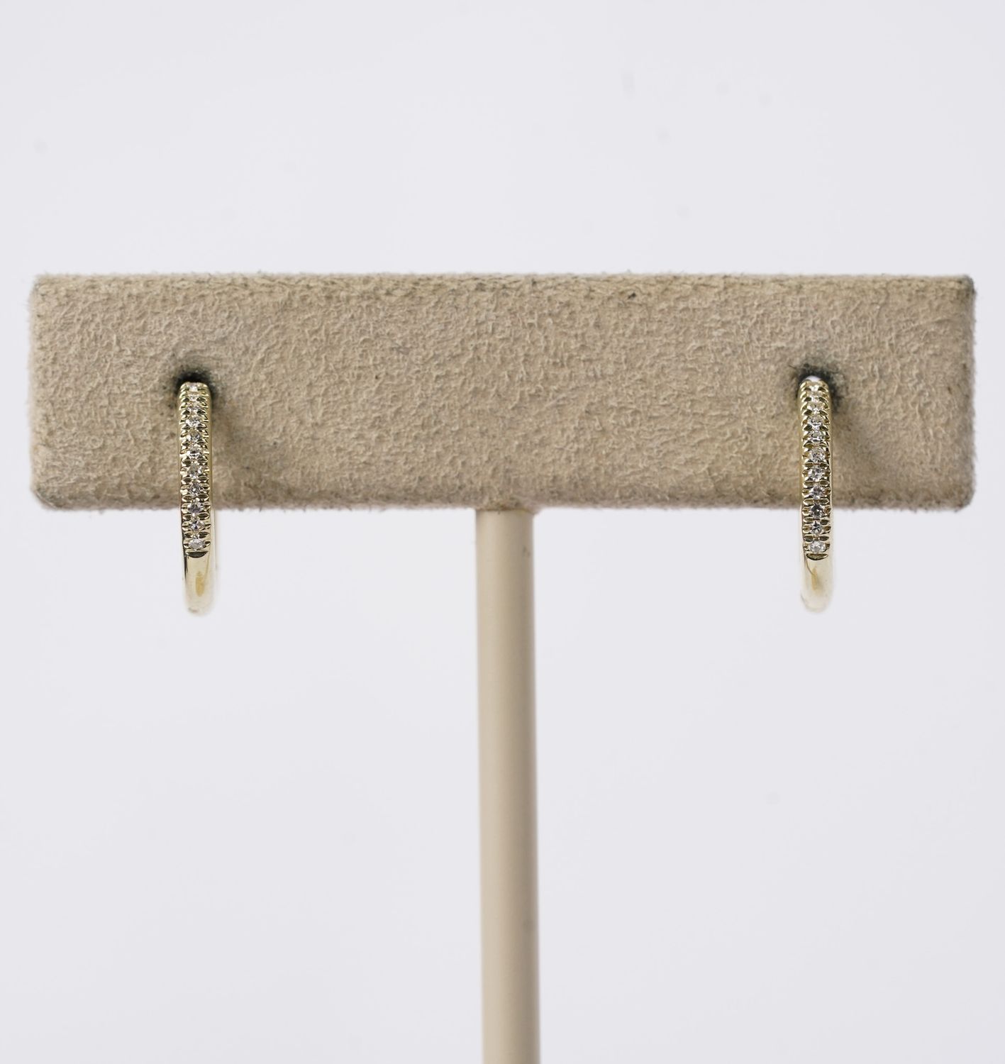 Diamond Huggie Hoop Earrings in 14k Yellow Gold