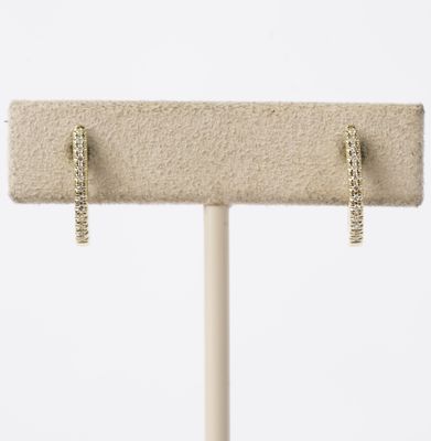 Diamond Huggie Hoop Earrings