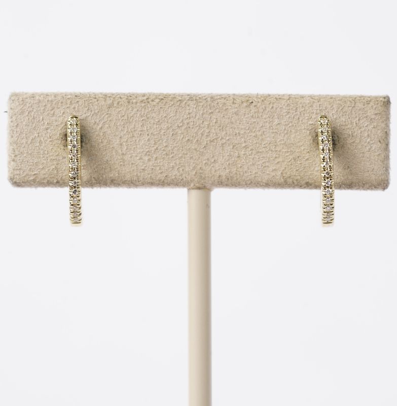 Diamond Huggie Hoop Earrings