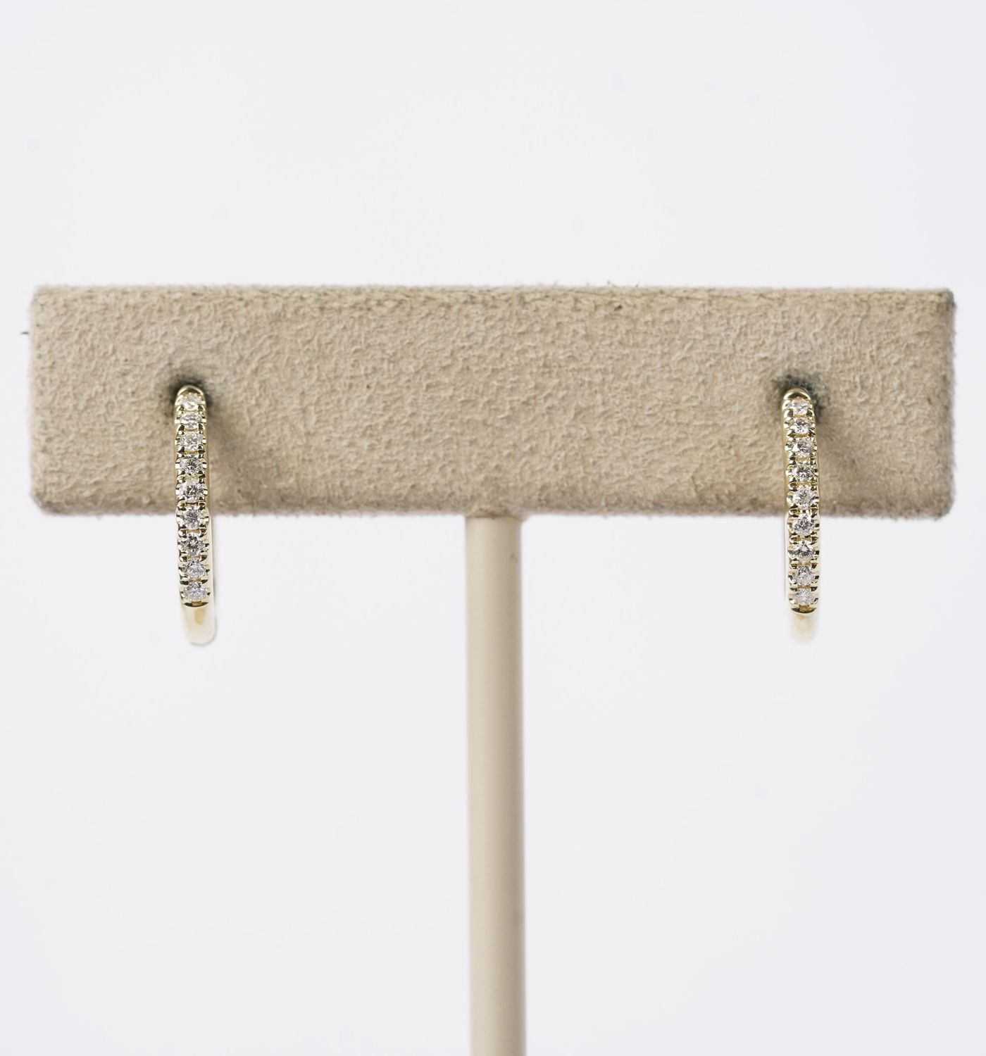 Diamond Huggie Hoop Earrings in 14k Yellow Gold