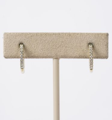 Diamond Huggie Hoop Earrings in 14k Yellow Gold