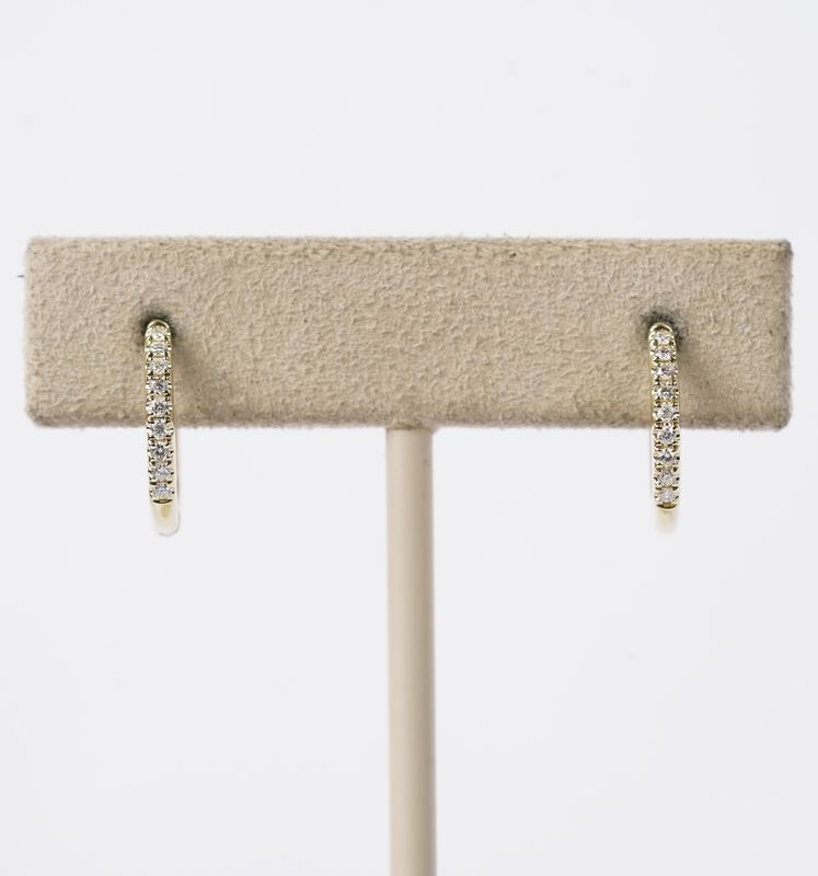 Diamond Huggie Hoop Earrings in 14k Yellow Gold