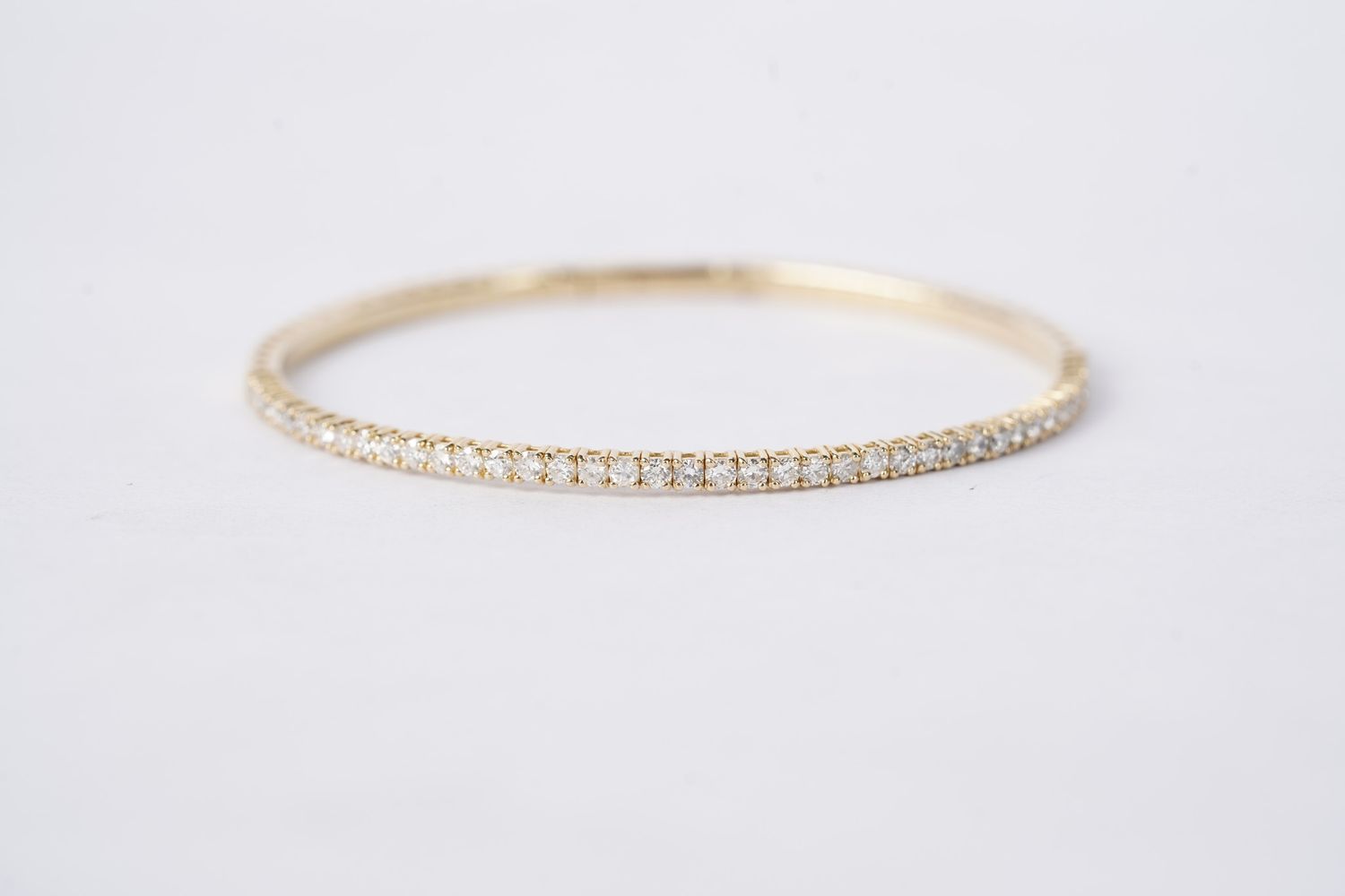 1.50 Carat Diamond Flex Bangle Bracelet in 14k Yellow Gold