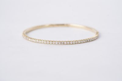 1.50 Carat Diamond Flex Bangle Bracelet in 14k Yellow Gold