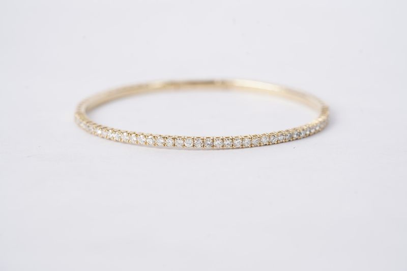 1.50 Carat Diamond Flex Bangle Bracelet in 14k Yellow Gold