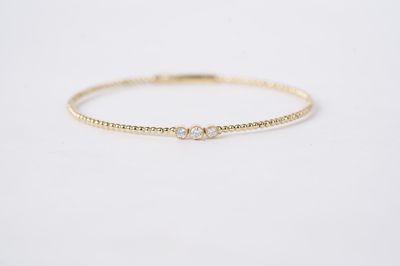 .25 Carat Diamond Flex Bangle Bracelet in 14k Yellow Gold