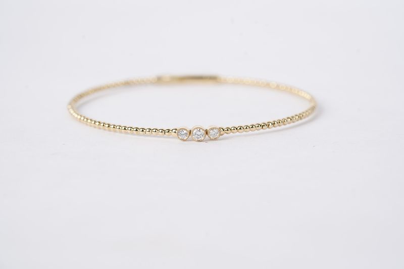 .25 Carat Diamond Flex Bangle Bracelet in 14k Yellow Gold