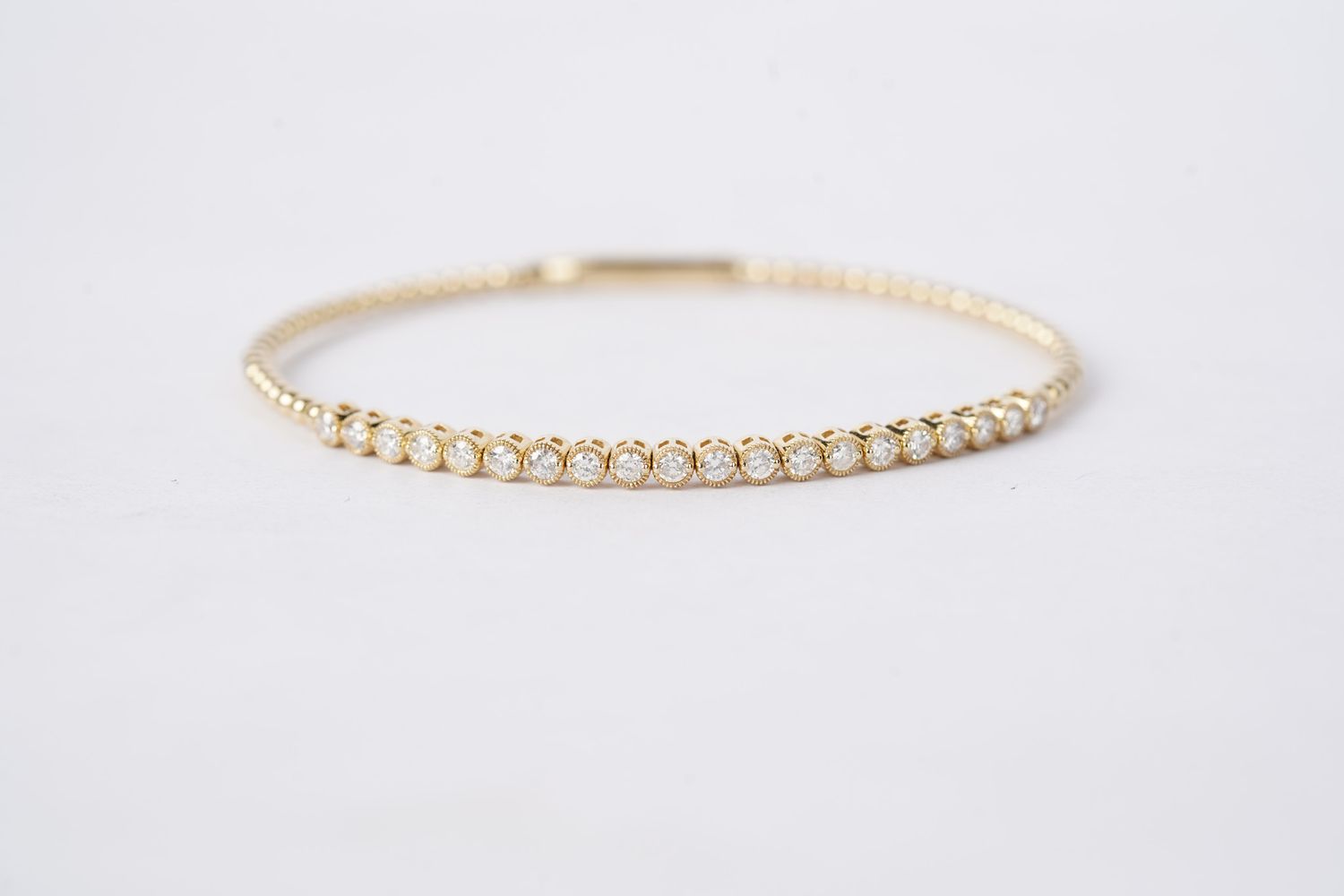 .80 Carat Diamond Flex Bangle Bracelet in 14k Yellow Gold