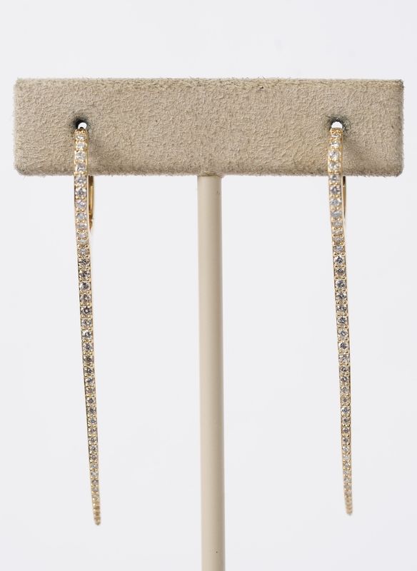 .57 Carat Diamond Vertical Drop Dangle Earrings in 18k Yellow Gold