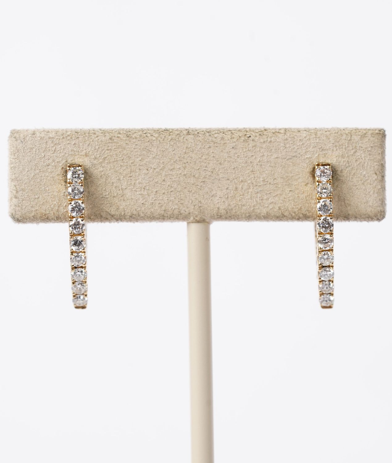 1.10 Carat Diamond Inside Out Hoop Earrings in 18k Yellow Gold
