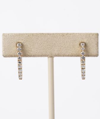 1.10 Carat Diamond Inside Out Hoop Earrings in 18k Yellow Gold